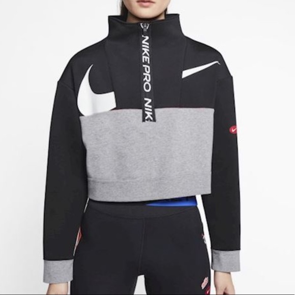 Nike Pro Dri-Fit Get Fit Crop Half Zip Pullover - Picture 9 of 9